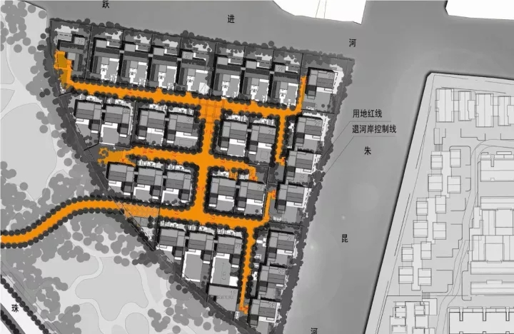 王字型路網(wǎng)造分解人流，保證入口私密性